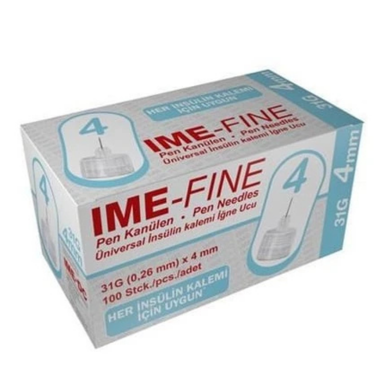 IME-FINE, IME-FINE 4 mm 31G, Kalem İğne Ucu, İnsülin Kalem İğnesi,