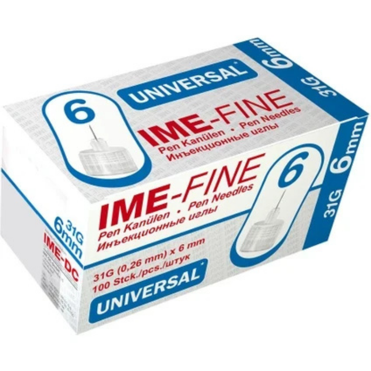 IME-FINE, IME-FINE 6 mm, 31G Kalem İğnesi, İnsülin Kalem İğne Ucu, Universal Pen Needle, 6 mm Kalem İğnesi,